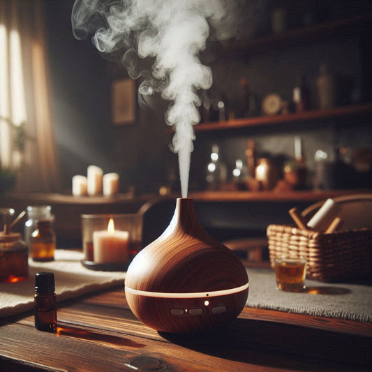 Home aromatherapy diffuser creating a relaxing atmosphere