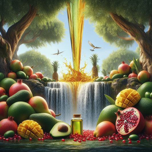 Waterfall with mangos, avocados, pomegranates, and argan oil flowing – House of Aja’s All-Natural Body Butter Ingredients