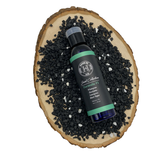 Soothing massage oil with Wintergreen, Eucalyptus, Lemongrass, and Black Pepper