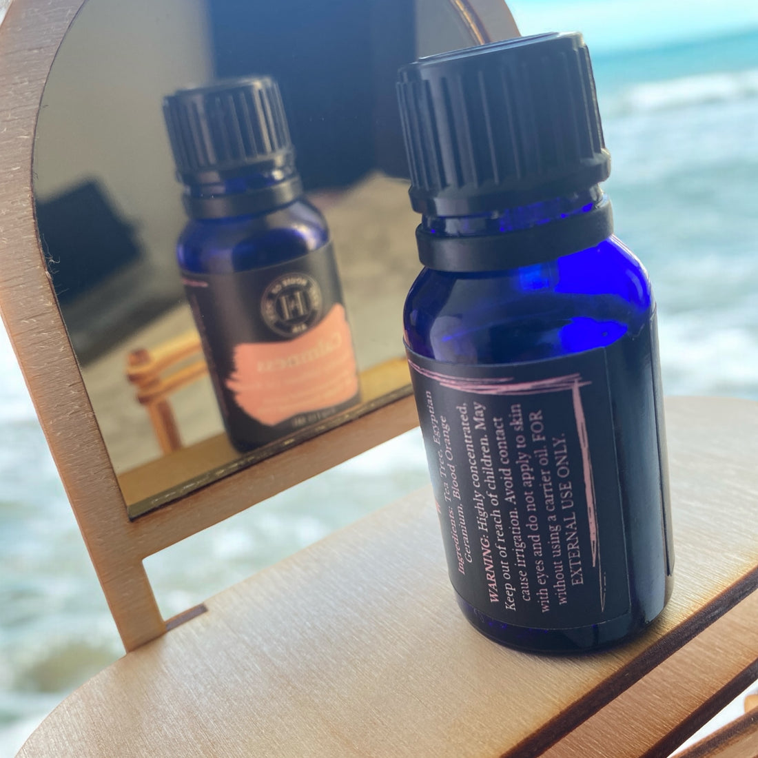 Calmness Diffuser Blend releasing soothing mist in a Richmond living room setting.