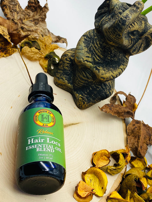 House of Aja hair loc essential oil blend with argan and jojoba oil included for hair shine and growth