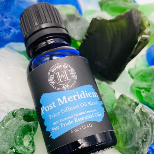 Our choice of essential oils for Post Meridiem are for when you finally get home. Diffuse when you are winding down. Though Cedarwood, Ho Wood and Lavender this diffuser blend Promotes emotional grounding and helps quiet and calm the mind. 